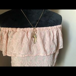 LUCKY BRAND OFF THE SHOULDER TOP SZ M